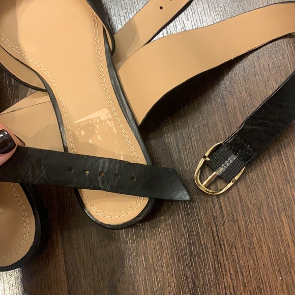 Maje fimea black leather pointed toe mules flats with ankle straps sandals - Picture 8 of 9